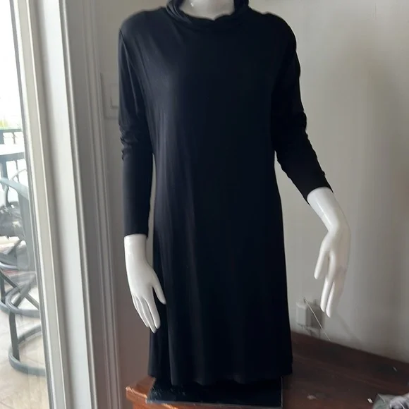 Dresses | Long Sleeve Cowl Neck Black Dress | Poshmark